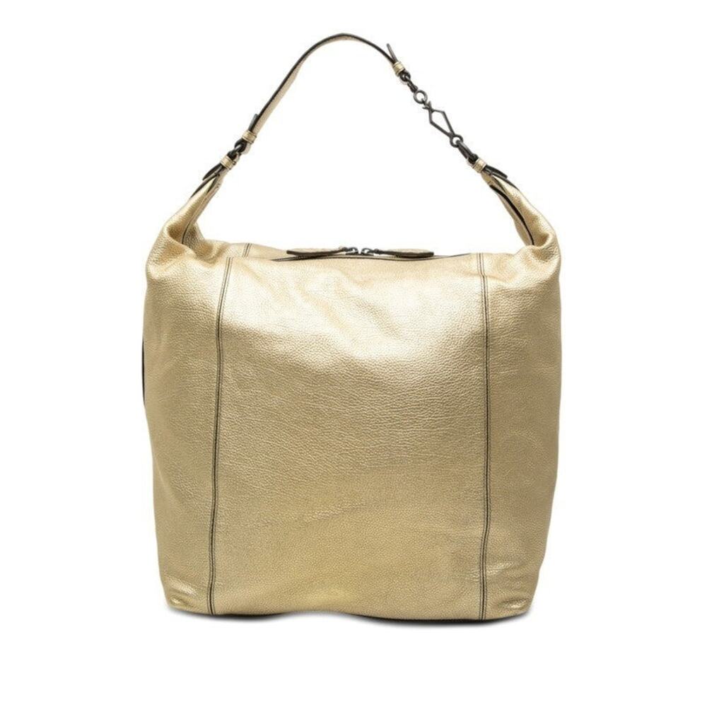 Bottega Veneta One Shoulder Bag Gold Leather